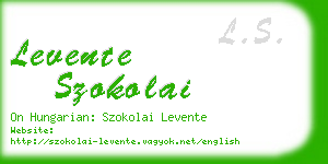 levente szokolai business card